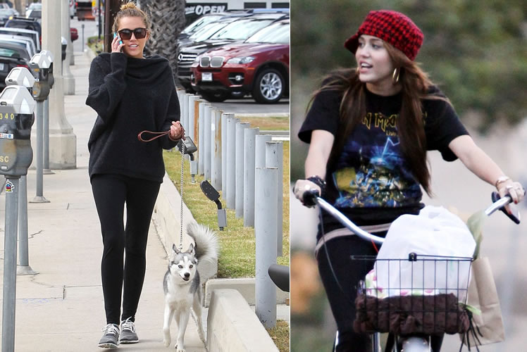 bungen: Miley Cyrus jogging
